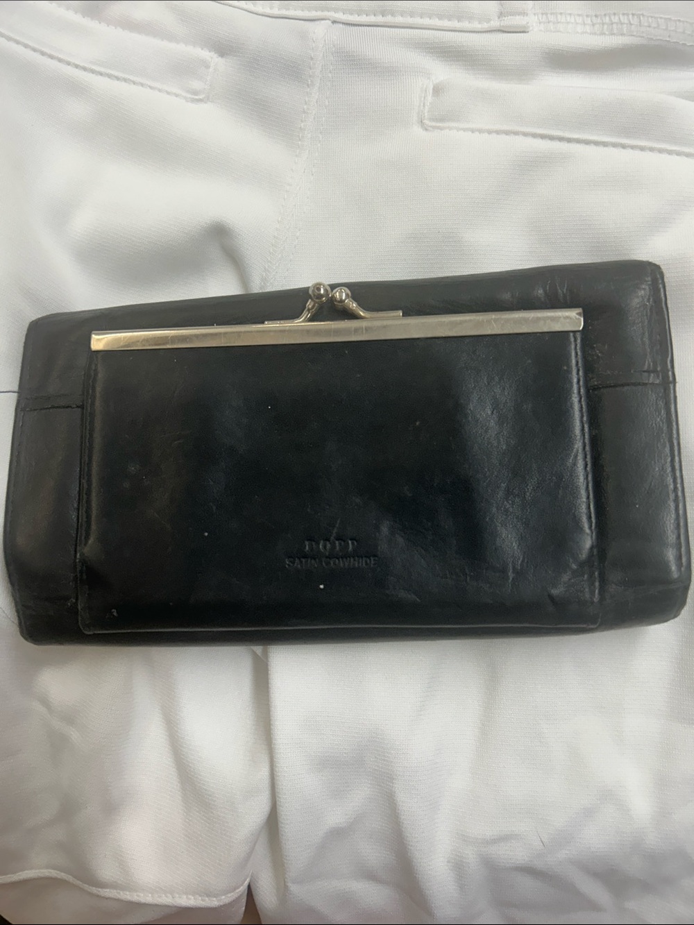 Black Leather women’s Clasp Wallet Doop